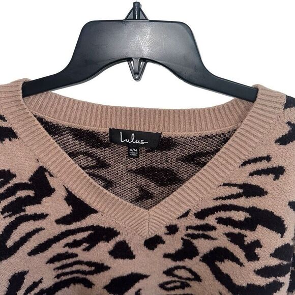 Lulus Good For You Taupe Leopard Print Sweater - Picture 5 of 8